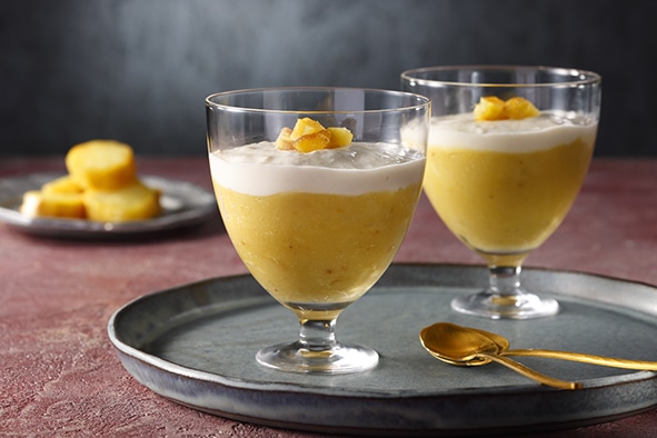 焼き芋マッシュと酒粕クリーミーソースがけ